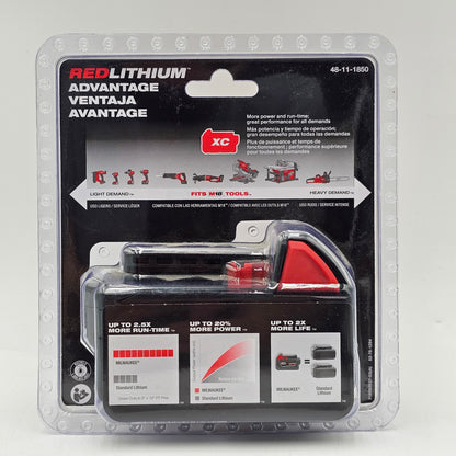 New Milwaukee 48-11-1850 M18 18V Red Lithium XC 5.0 M18