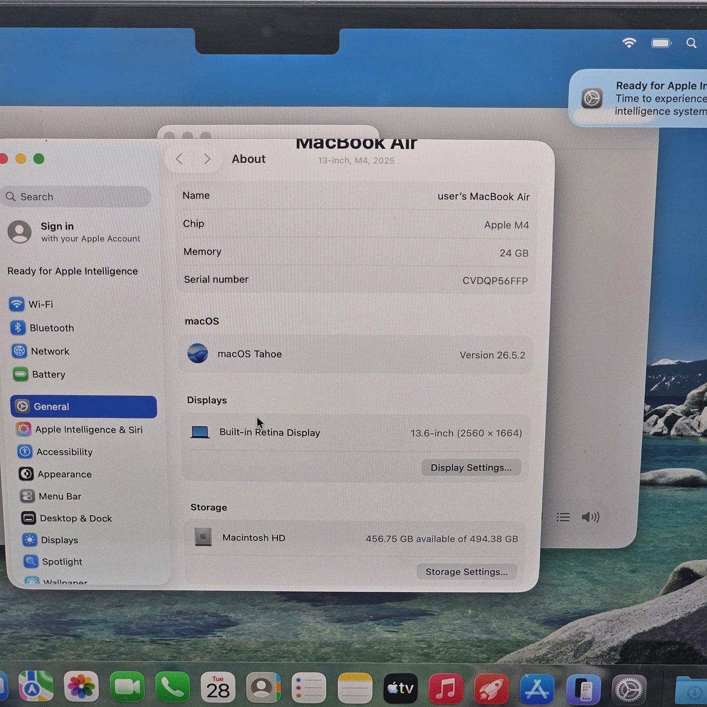 2025 Apple MacBook Air 13" M4 10C GPU 4.5GHz 24GB RAM 512GB SSD A3240