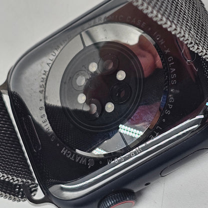 GPS Only Apple Watch Series 9 45MM Midnight Aluminum Aftermarket Band MR9A3LL/A