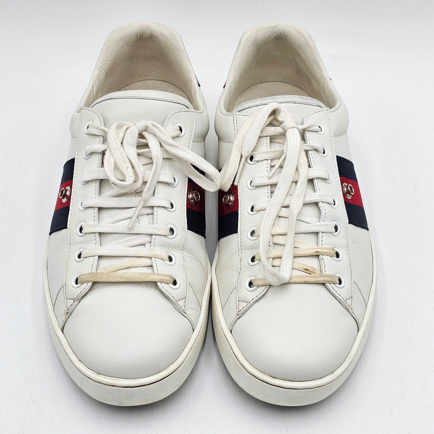 Gucci Ace Web UFO Dragon Sneaker Patch White Leather Python Sz 11