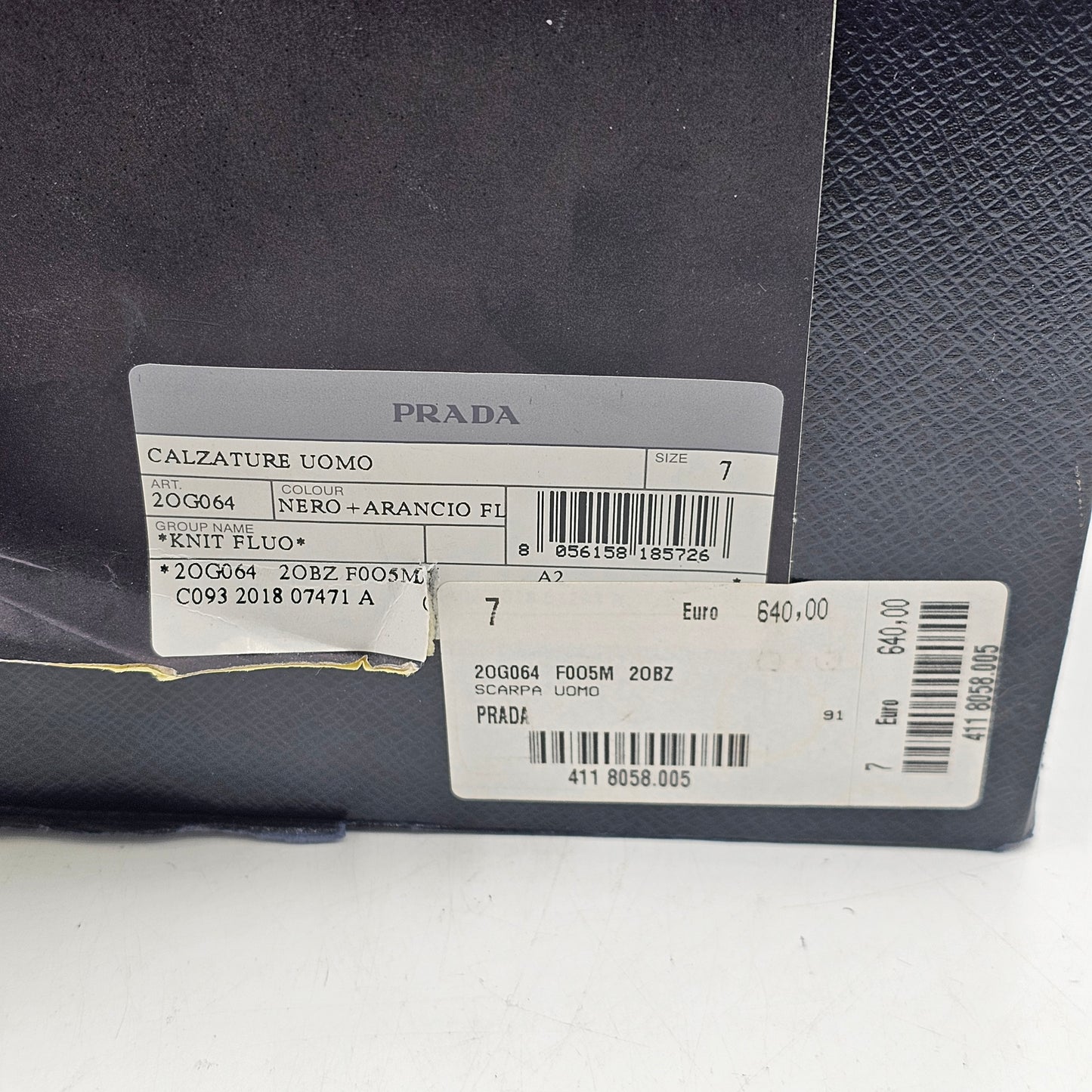 Prada Cloudburst Nero + Arancio Sz 7