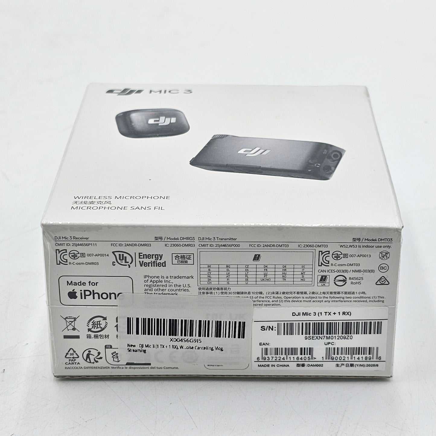 New DJI MIC 3 (1TX + 1RX) Wireless Audio System