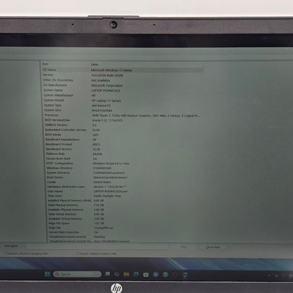 HP NoteBook 17-CP2025DX 15.6" Ryzen 5 7520U 2.0GHz 8GB RAM 512GB SSD