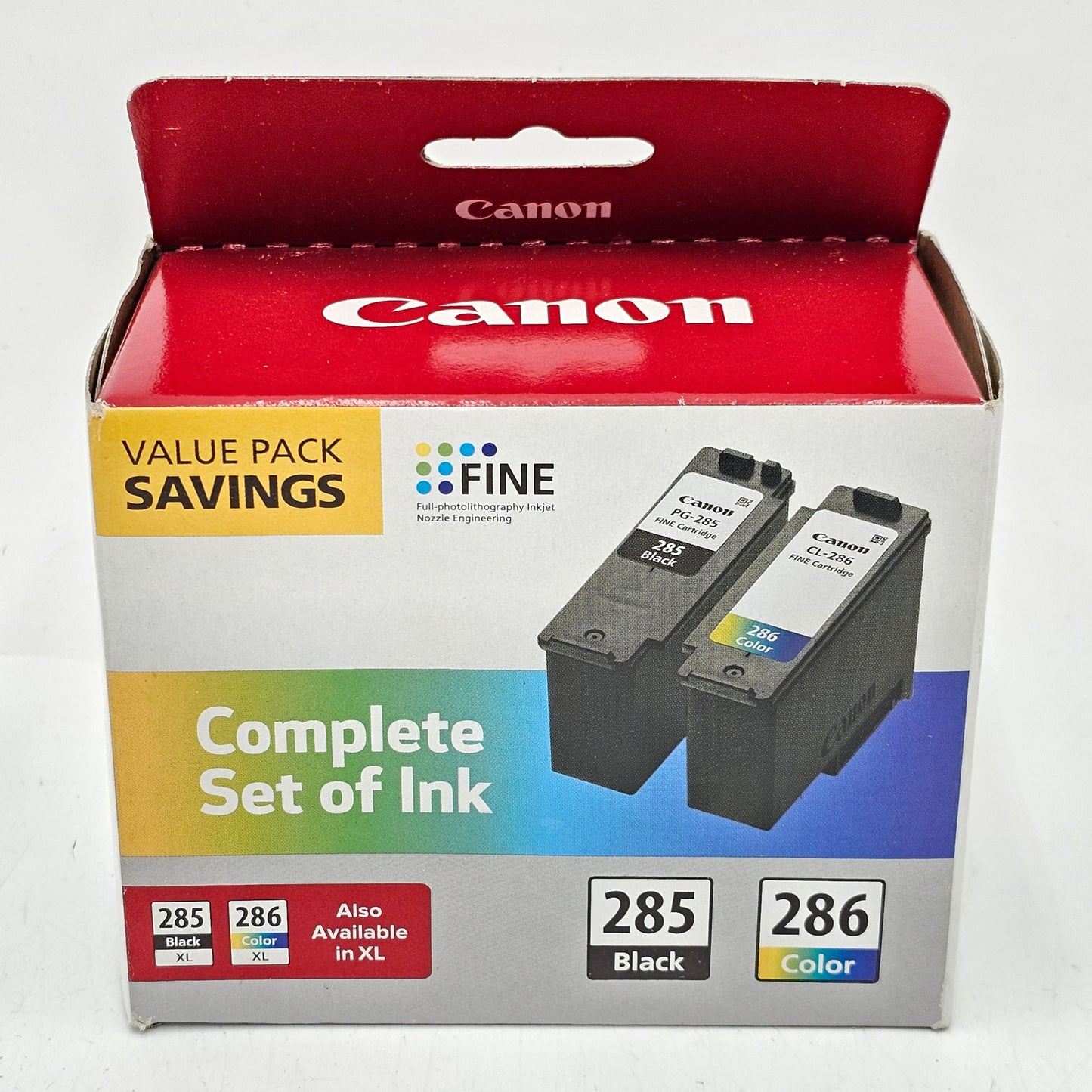 New Canon 285 286 Black/Tri-color  Complete Set of Ink