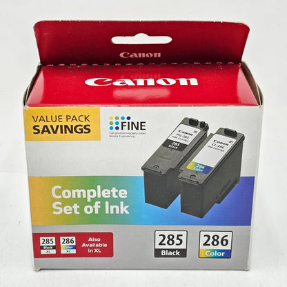 New Canon 285 286 Black/Tri-color  Complete Set of Ink
